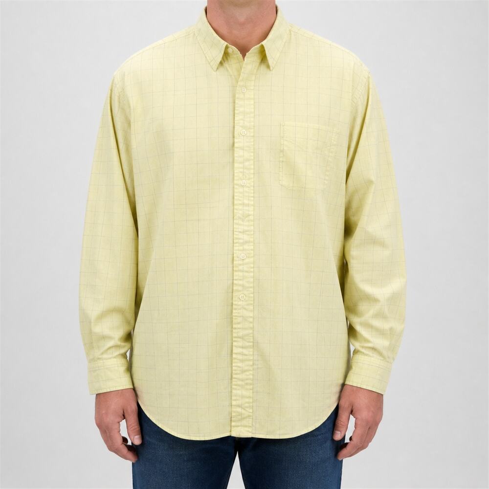 Vintage Polo Golf Ralph Lauren Shirt Mens 2XL Yellow Plaid Lofting Stretch